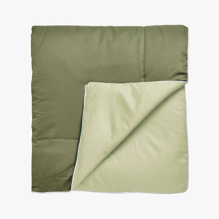 PORTICO Butter Cup Green Solid Cotton Double Comforter - 240x220cm