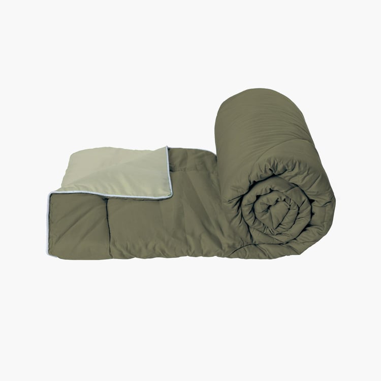 PORTICO Butter Cup Green Solid Cotton Double Comforter - 240x220cm