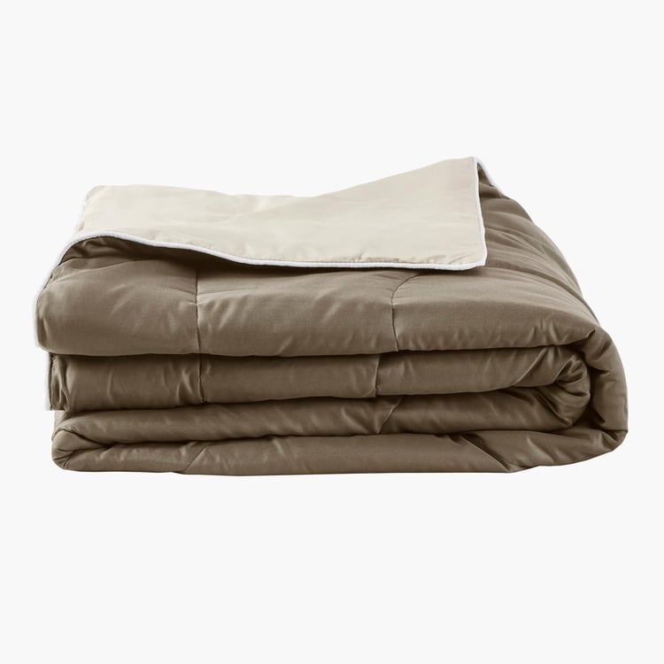 PORTICO Buttercup Brown Textured Queen Size Comforter - 220x240cm