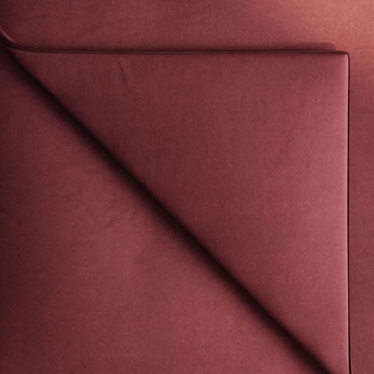 PORTICO Maroon Solid Cotton Queen Size Bed Cover - 229x254cm