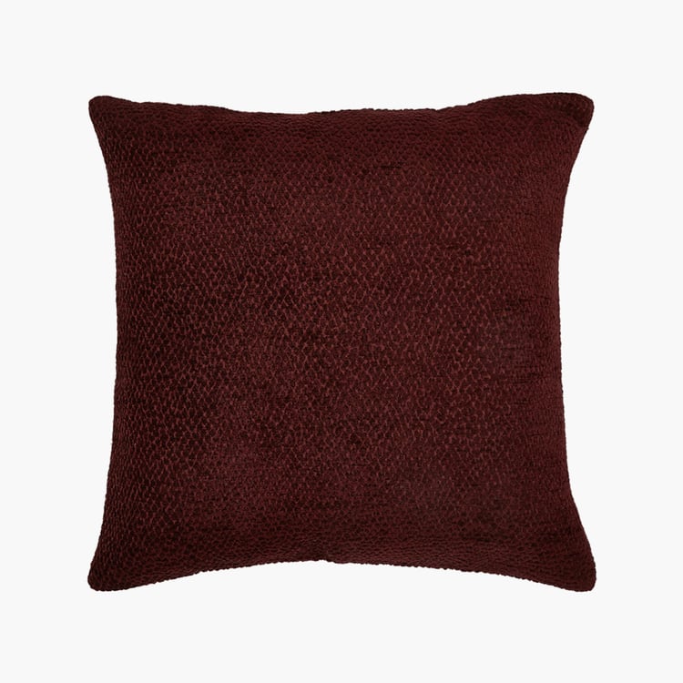 PORTICO Enchant Maroon Cotton Printed Cushion Cover - 41x41cm