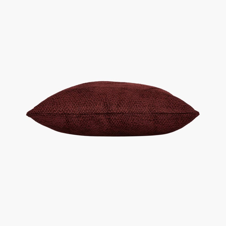 PORTICO Enchant Maroon Cotton Printed Cushion Cover - 41x41cm