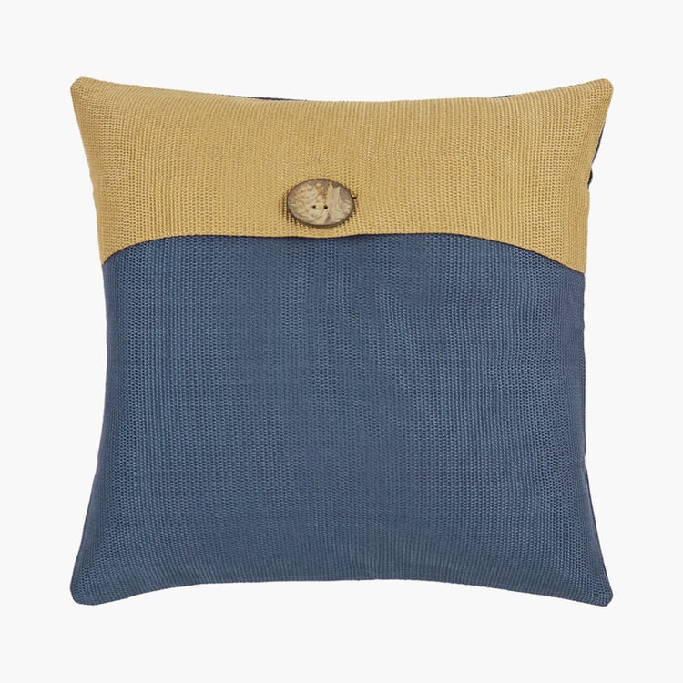 PORTICO Enchant Blue Colourbocked Cotton Cushion Cover - 41x41cm