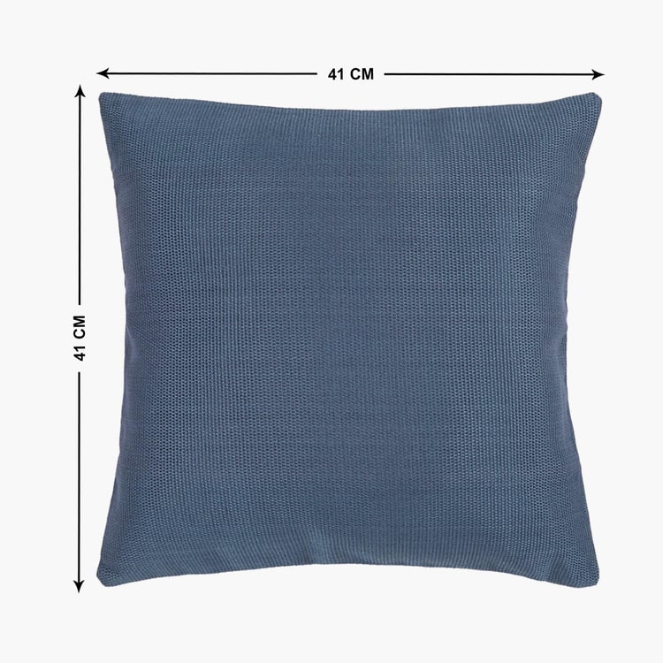 PORTICO Enchant Blue Colourbocked Cotton Cushion Cover - 41x41cm