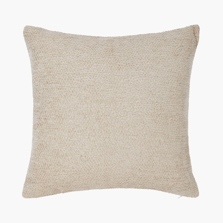 PORTICO Enchant Beige Textured Cotton Cushion Cover - 41x41cm