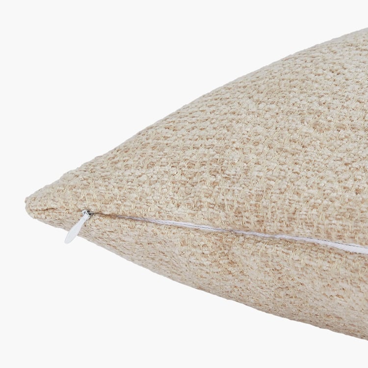 PORTICO Enchant Beige Textured Cotton Cushion Cover - 41x41cm