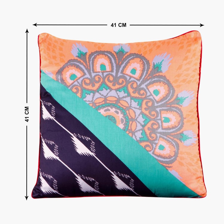 PORTICO Nishka Lulla Multicolour Printed Cotton Cushion Cover - 41x41cm - Set of 2