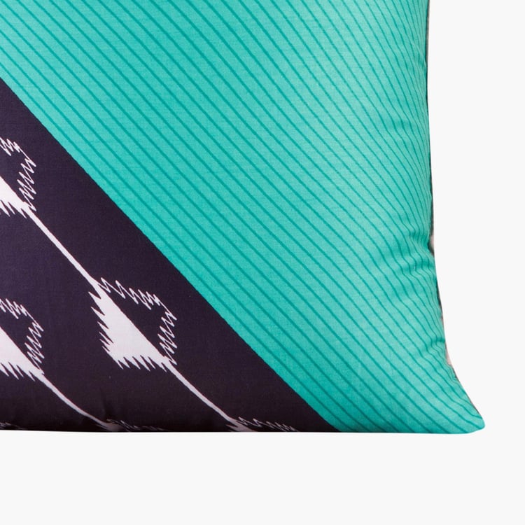PORTICO Nishka Lulla Blue Printed Cotton Cushion Covers - 41x40cm - Set of 2