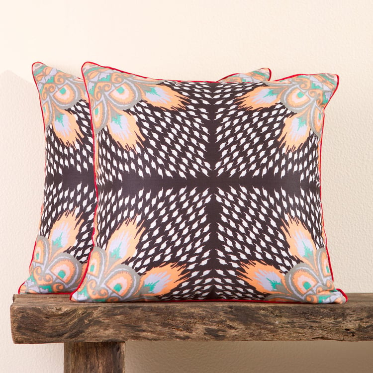 PORTICO Nishka Lulla Multicolour Printed Cushion Covers - 41x41cm - Set of 2