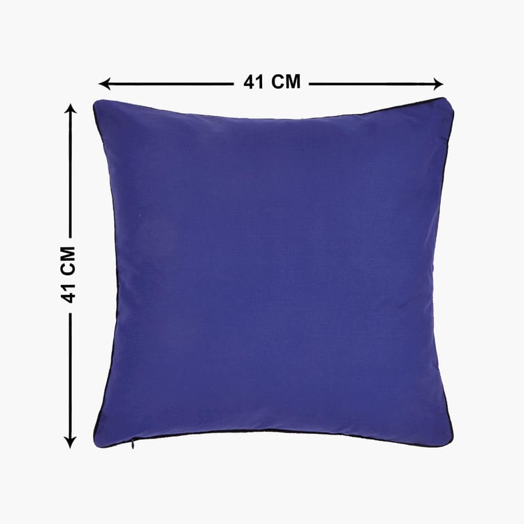 PORTICO Happiness Is Blue Solid Cushion Cover - 41x41cm - Set Of 2