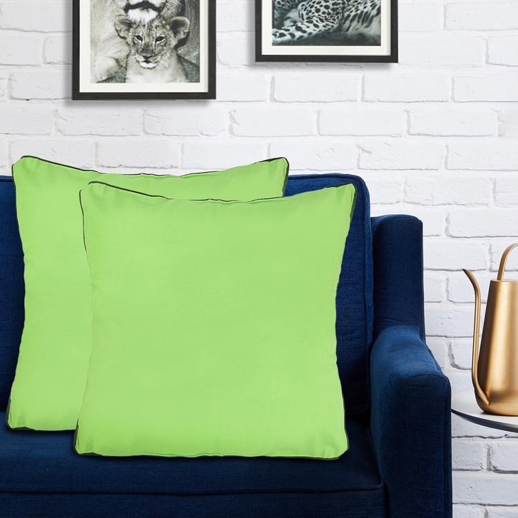 PORTICO Flow Happiness Is Green Pillow Shams - 61x61cm - 2Pcs