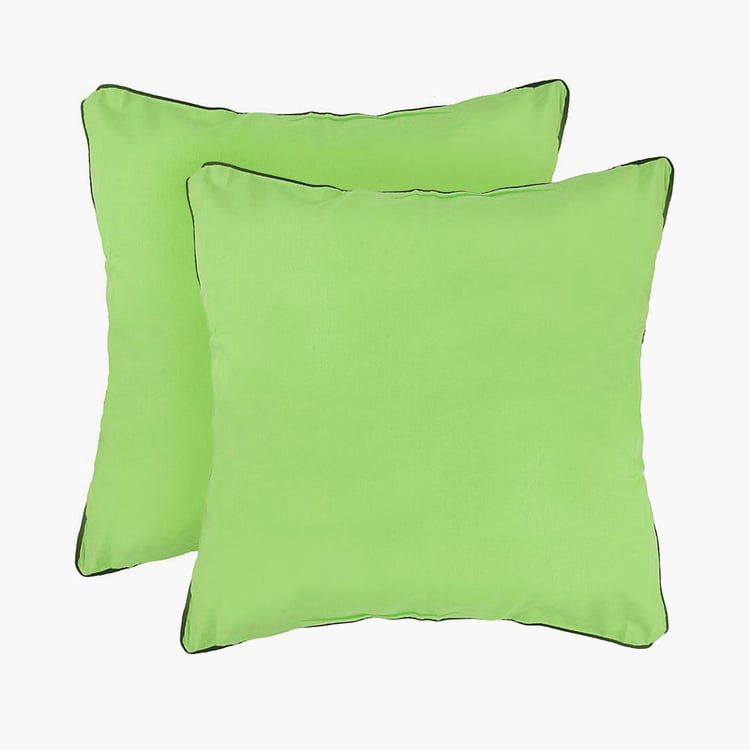 PORTICO Flow Happiness Is Green Pillow Shams - 61x61cm - 2Pcs