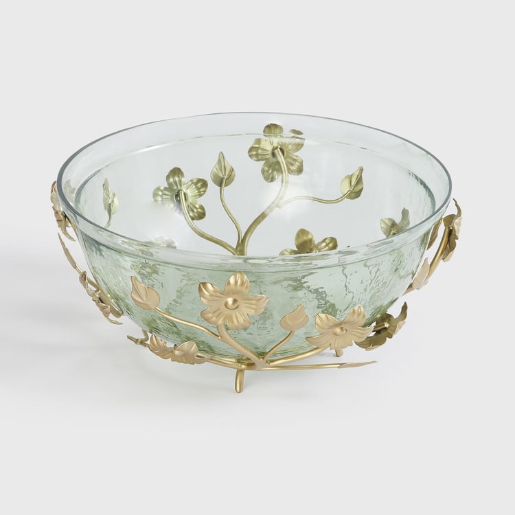 Fiesta Glass Potpourri Bowl with Metal Stand