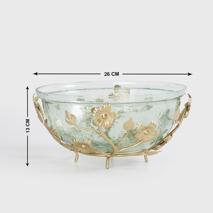 Fiesta Glass Potpourri Bowl with Metal Stand