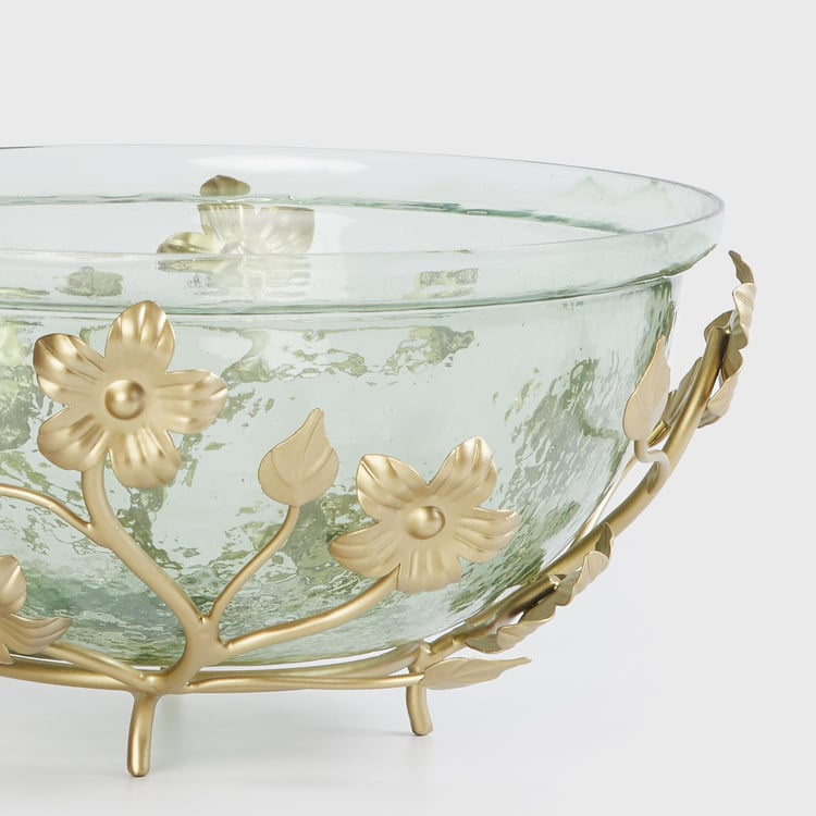 Fiesta Glass Potpourri Bowl with Metal Stand