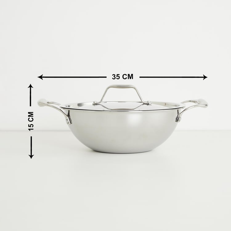 Chef Special Stainless Steel Kadhai with Lid - 2.5L