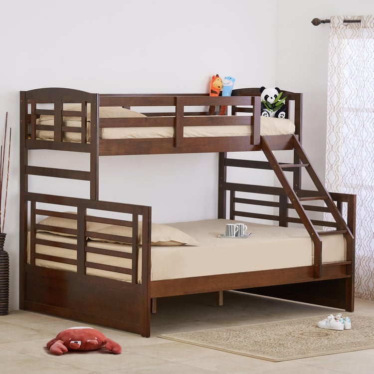 Helios Della Rubber Wood Bunk Bed - Brown