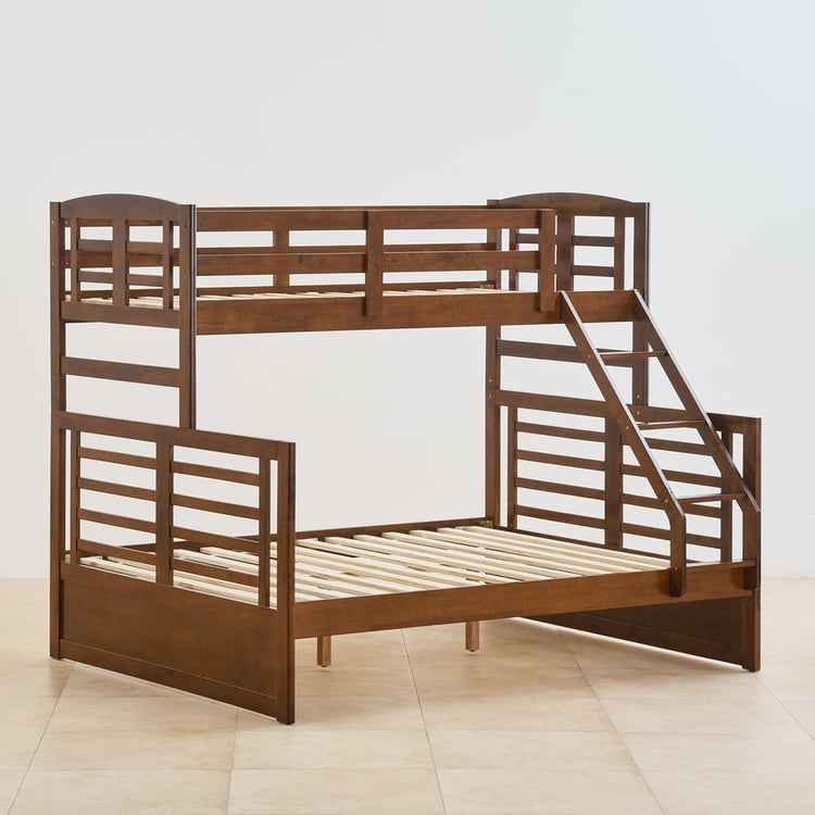 Helios Della Rubber Wood Bunk Bed - Brown