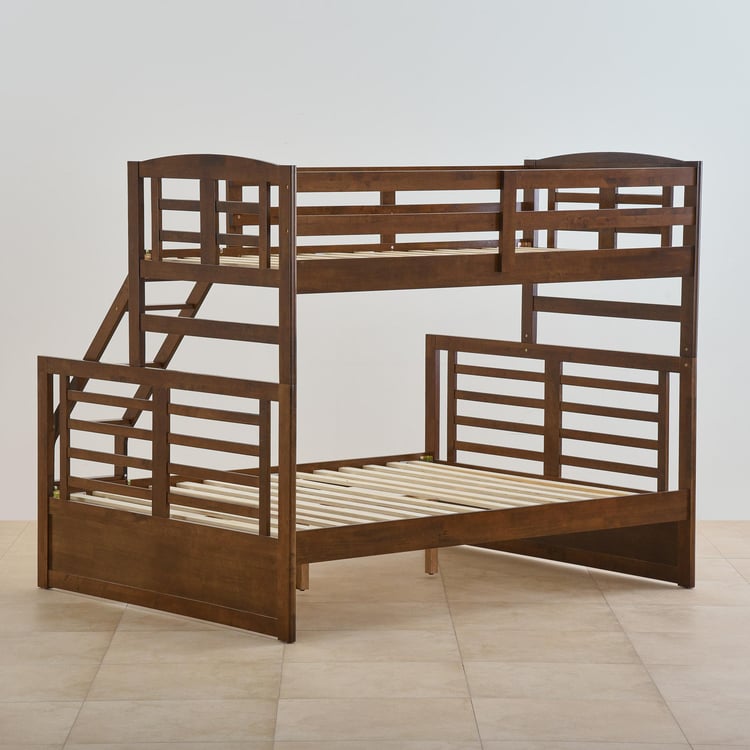 Helios Della Rubber Wood Bunk Bed - Brown