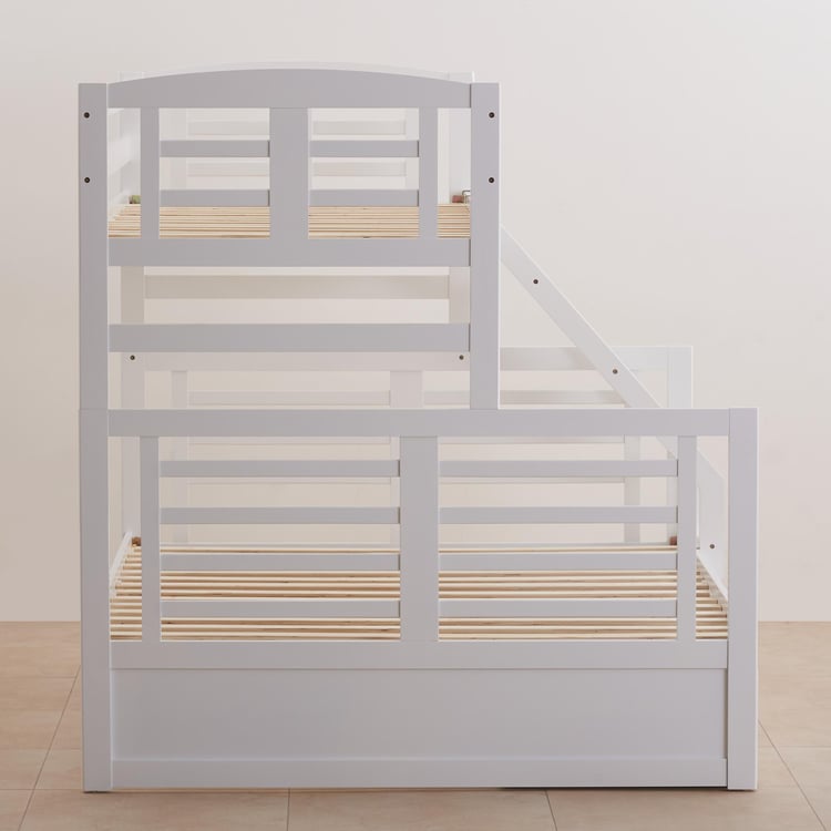 Helios Della Bunk Bed with Drawer Storage - White