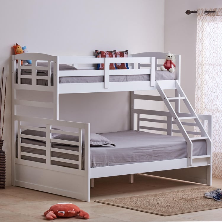 Helios Della Rubber Wood Bunk Bed - White