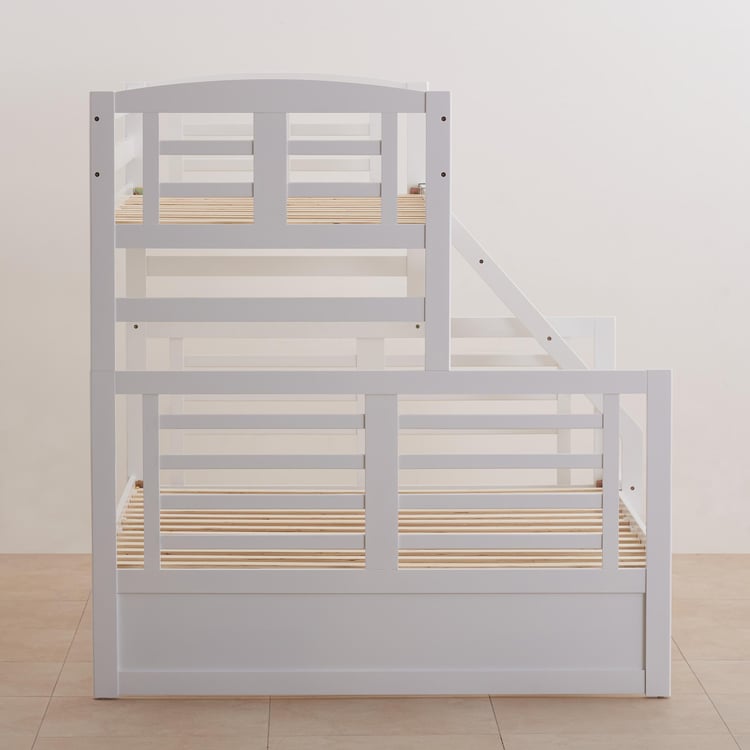 Helios Della Rubber Wood Bunk Bed - White