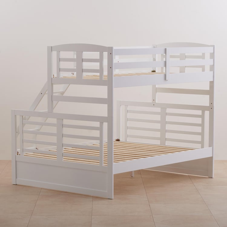 Helios Della Rubber Wood Bunk Bed - White