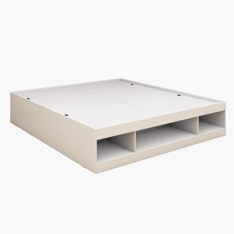 Helios Reynan Frost King Bed with Box Storage - White