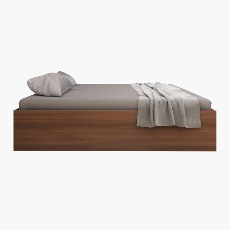 Helios Lewis Bronx Queen Bed with Box Storage - Brown