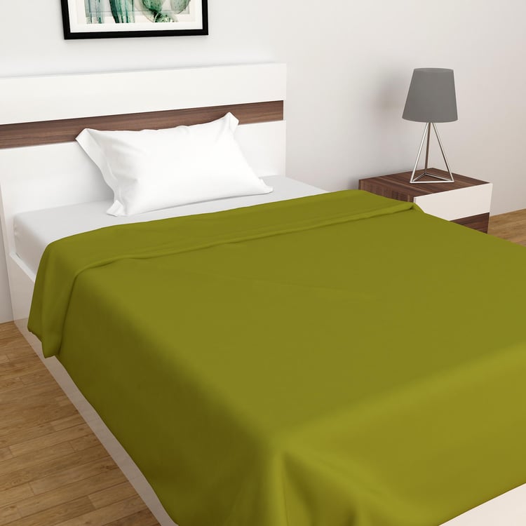 Colour Connect Green Solid Single Blanket - 135x200cm