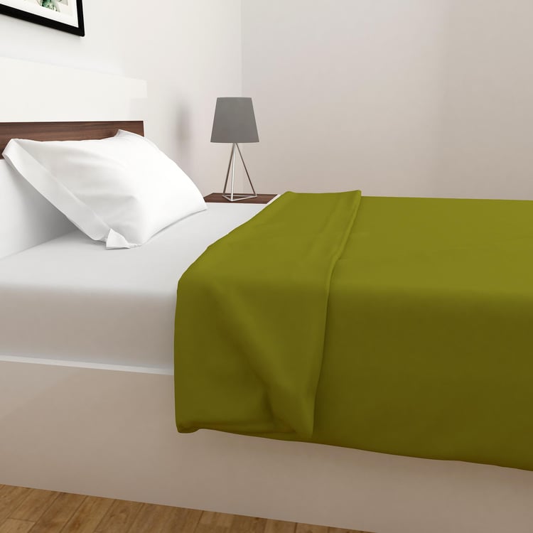 Colour Connect Green Solid Single Blanket - 135x200cm