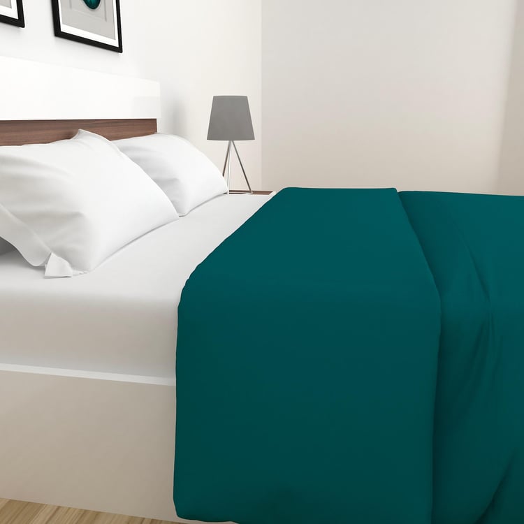 Colour Connect Green Solid Double Bed Quilt - 220x240cm