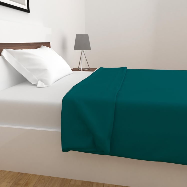 Colour Connect Teal Solid Super Soft Single Bed Blanket - 135x200cm