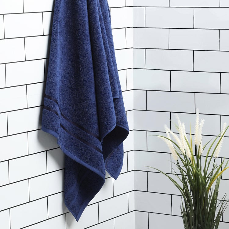 SPACES Atrium Blue Cotton Bath Towel - 70x150cm