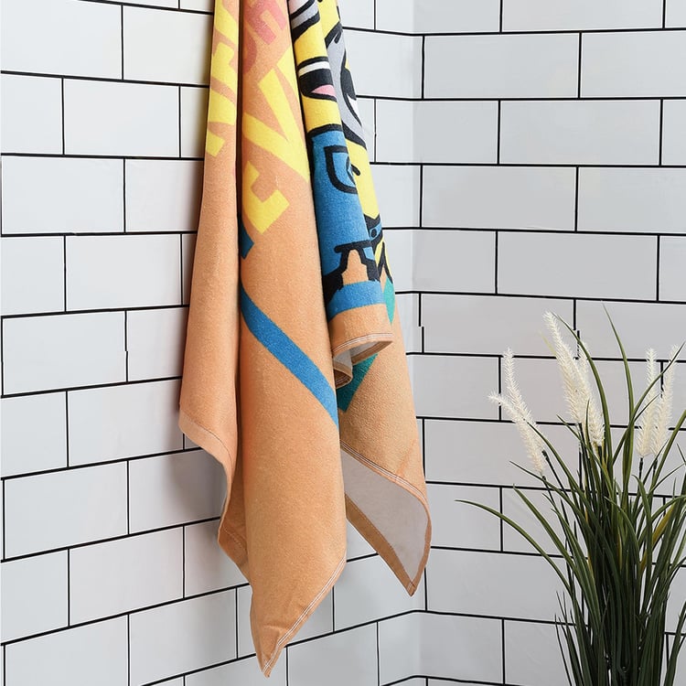 SPACES Kids Cotton Bath Towel, Orange - 67x130cm