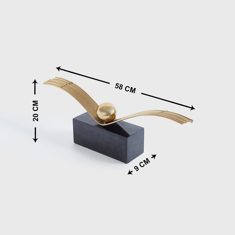 Eternity Berlin Marble Base Metal Bird Table Accent