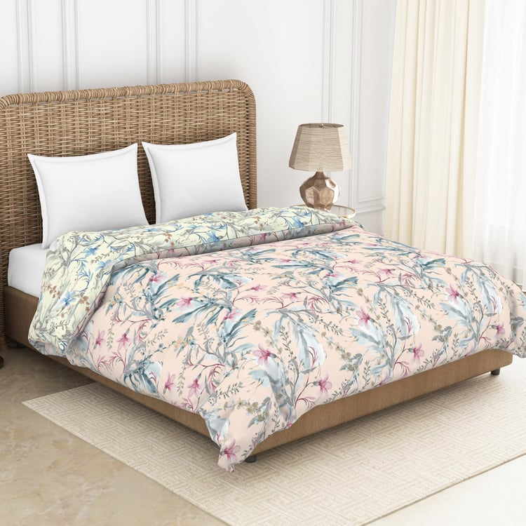 SPACES Bonica Pink Printed Cotton Double Quilt - 224x270cm