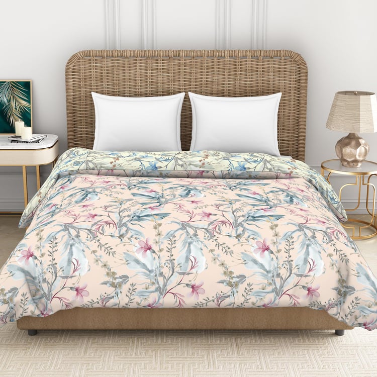 SPACES Bonica Pink Printed Cotton Double Quilt - 224x270cm