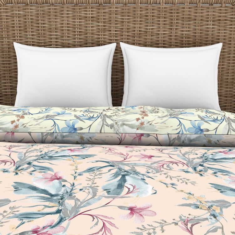 SPACES Bonica Pink Printed Cotton Double Quilt - 224x270cm