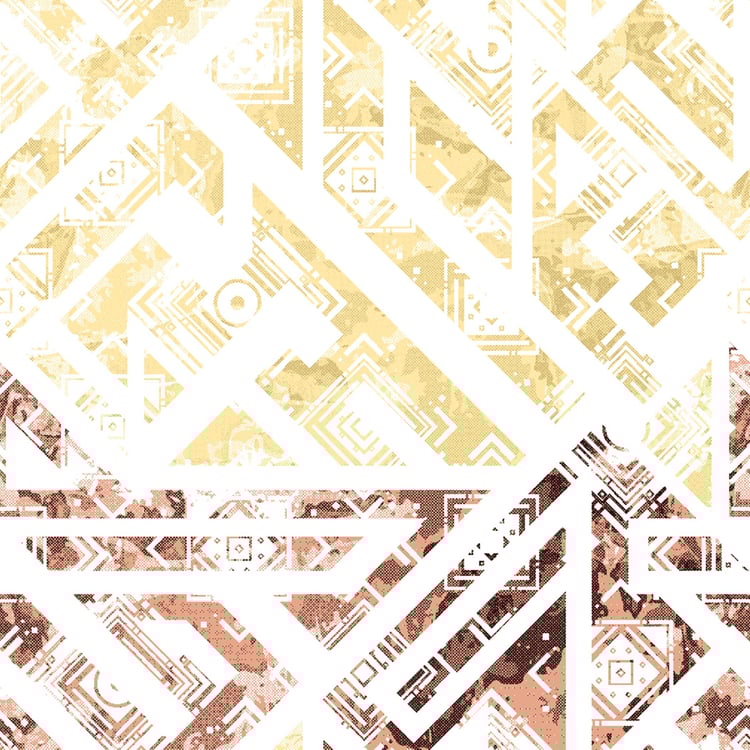 SPACES Geostance Brown Printed Cotton Queen Quilt - 224x270cm