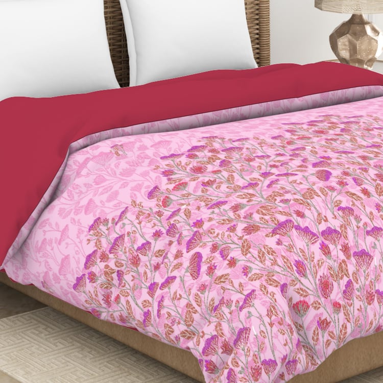 SPACES Bonica Pink Printed Cotton Queen Quilt - 224x270cm