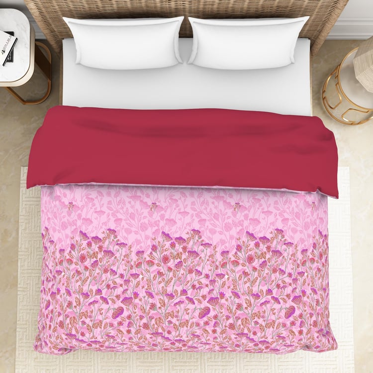 SPACES Bonica Pink Printed Cotton Queen Quilt - 224x270cm