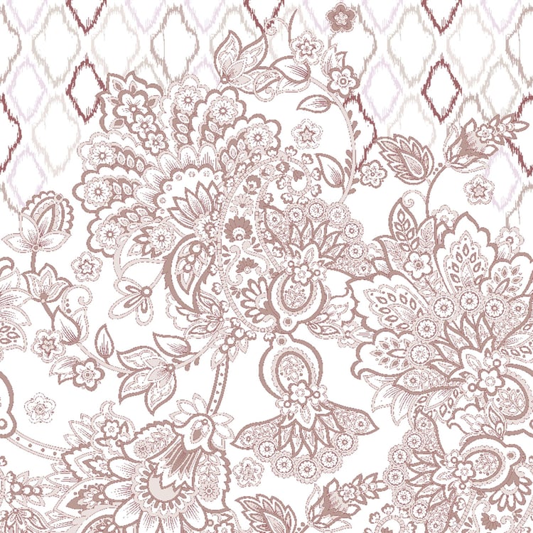 SPACES Essential White Cotton Printed Double Quilt - 224x270cm