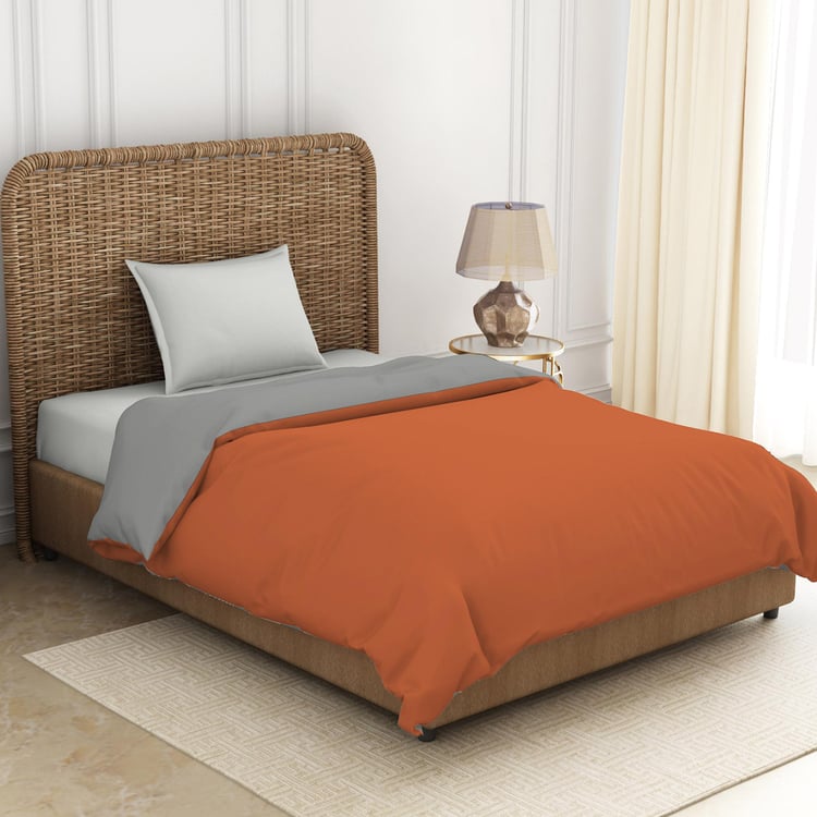 SPACES Essentials Rust Orange Solid Cotton Single Quilt - 150x218cm