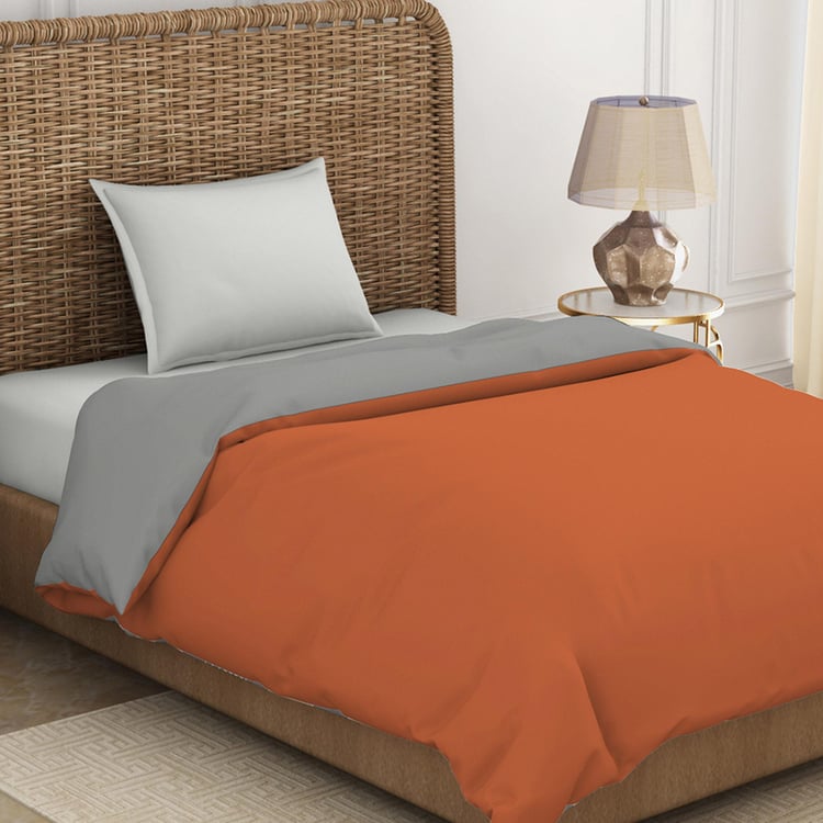 SPACES Essentials Rust Orange Solid Cotton Single Quilt - 150x218cm