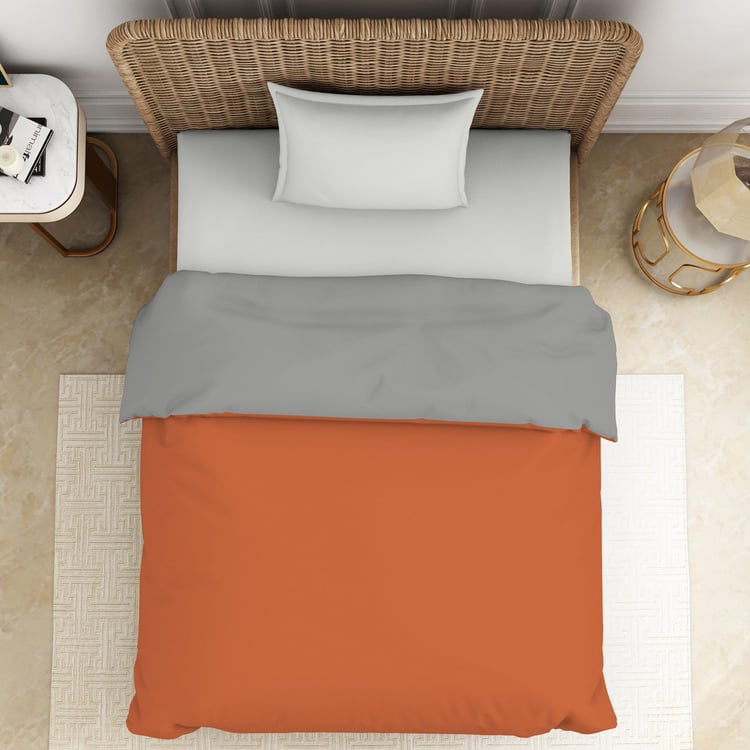 SPACES Essentials Rust Orange Solid Cotton Single Quilt - 150x218cm