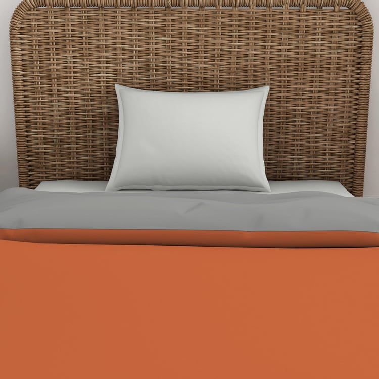 SPACES Essentials Rust Orange Solid Cotton Single Quilt - 150x218cm