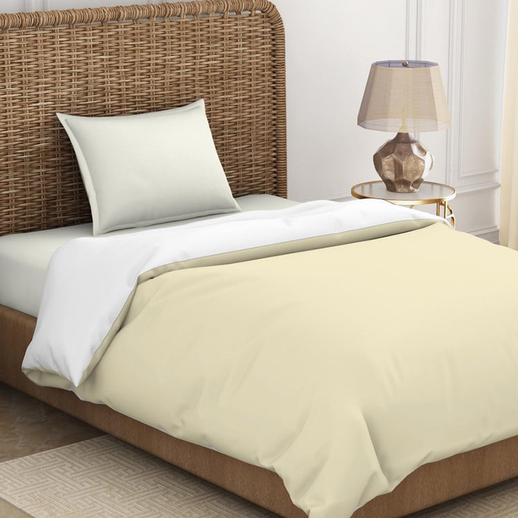 SPACES Essentials Beige Solid Cotton Single Quilt - 150x218cm