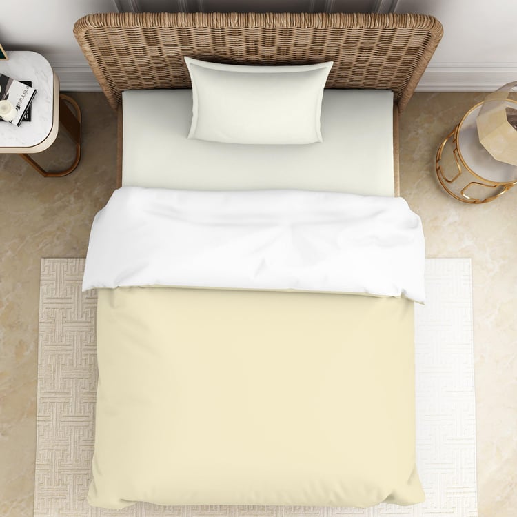 SPACES Essentials Beige Solid Cotton Single Quilt - 150x218cm