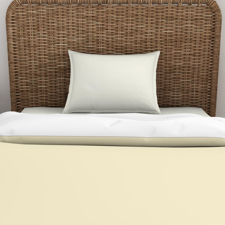 SPACES Essentials Beige Solid Cotton Single Quilt - 150x218cm